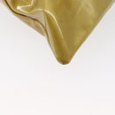 CHANEL COCO Mark Chain Tote Bag Patent leather Yellow Silver CC Auth gh1643-12