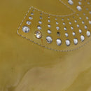 CHANEL COCO Mark Chain Tote Bag Patent leather Yellow Silver CC Auth gh1643-14