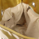 CHANEL COCO Mark Chain Tote Bag Patent leather Yellow Silver CC Auth gh1643-18