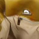 CHANEL COCO Mark Chain Tote Bag Patent leather Yellow Silver CC Auth gh1643-19