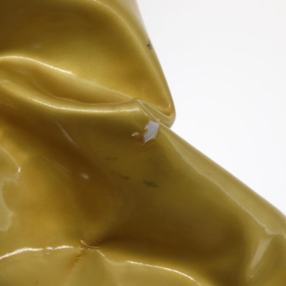 CHANEL COCO Mark Chain Tote Bag Patent leather Yellow Silver CC Auth gh1643