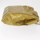 CHANEL COCO Mark Chain Tote Bag Patent leather Yellow Silver CC Auth gh1643-4