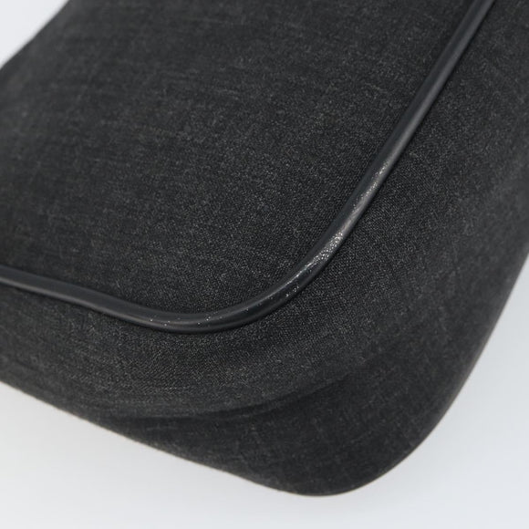 PRADA Sports Accessory Pouch Canvas Gray Auth gh1644