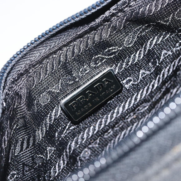 PRADA Sports Accessory Pouch Canvas Gray Auth gh1644