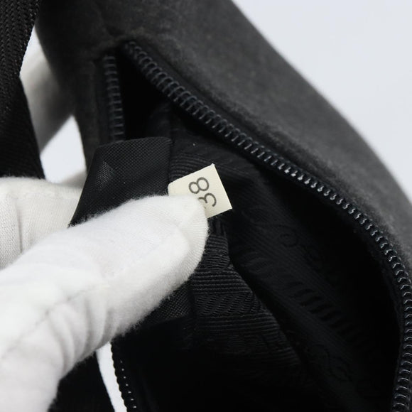 PRADA Sports Accessory Pouch Canvas Gray Auth gh1644