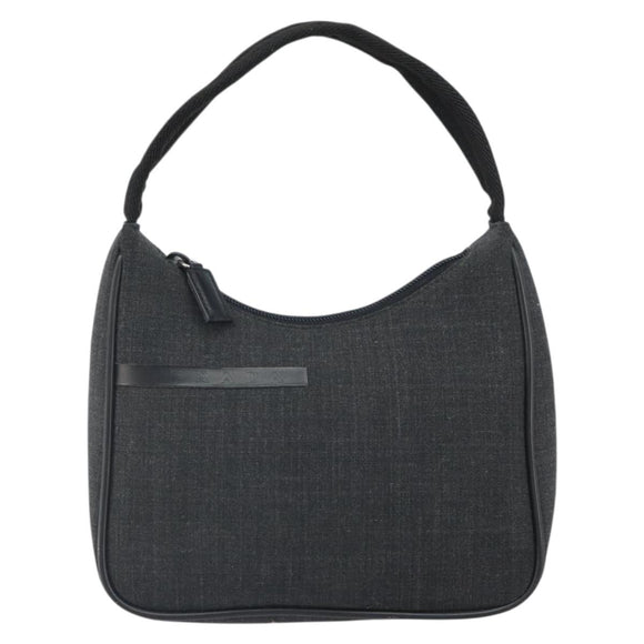 PRADA Sports Accessory Pouch Canvas Gray Auth gh1644