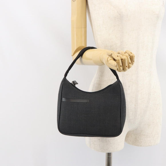 PRADA Sports Accessory Pouch Canvas Gray Auth gh1644