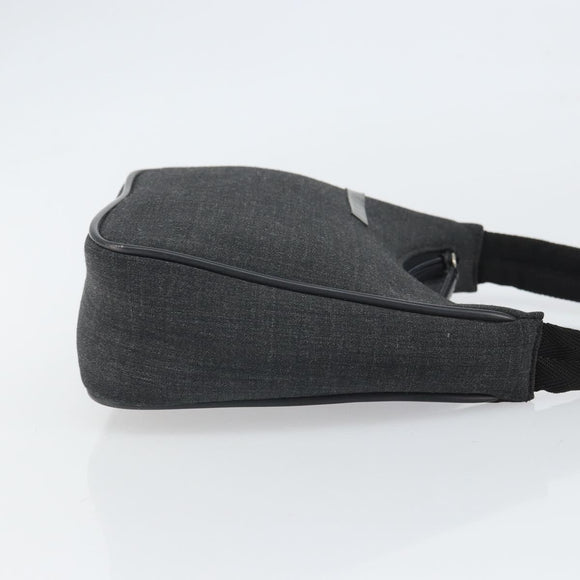 PRADA Sports Accessory Pouch Canvas Gray Auth gh1644
