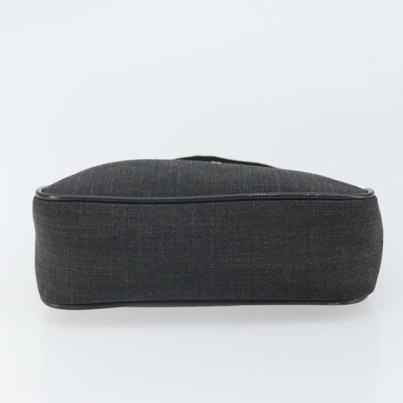 PRADA Sports Accessory Pouch Canvas Gray Auth gh1644