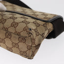GUCCI GG Canvas Body Bag Beige Silver 92543 Auth gh1646-13