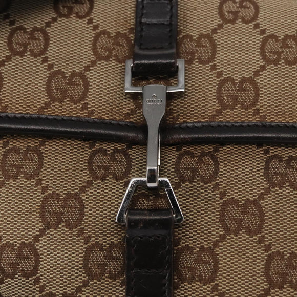 GUCCI GG Canvas Body Bag Beige Silver 92543 Auth gh1646