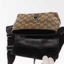 GUCCI GG Canvas Body Bag Beige Silver 92543 Auth gh1646-15