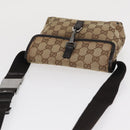 GUCCI GG Canvas Body Bag Beige Silver 92543 Auth gh1646-6
