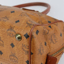 MCM Vicetos Logogram Hand Bag PVC Leather Brown Gold Auth gh1649-9