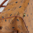 MCM Vicetos Logogram Hand Bag PVC Leather Brown Gold Auth gh1649-16