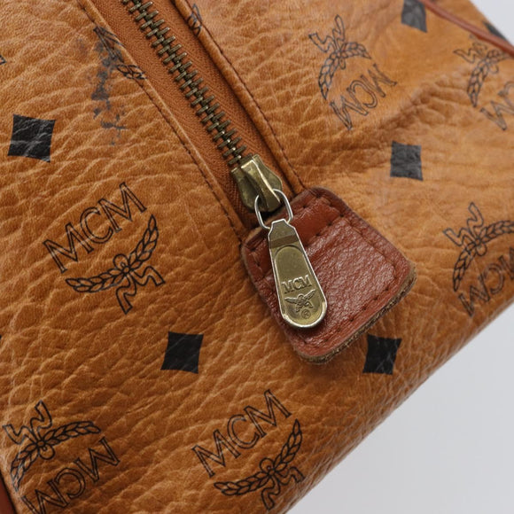 MCM Vicetos Logogram Hand Bag PVC Leather Brown Gold Auth gh1649