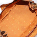 MCM Vicetos Logogram Hand Bag PVC Leather Brown Gold Auth gh1649-11