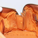 MCM Vicetos Logogram Hand Bag PVC Leather Brown Gold Auth gh1649-18