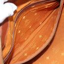 MCM Vicetos Logogram Hand Bag PVC Leather Brown Gold Auth gh1649-20