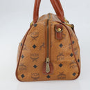 MCM Vicetos Logogram Hand Bag PVC Leather Brown Gold Auth gh1649-3