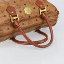 MCM Vicetos Logogram Hand Bag PVC Leather Brown Gold Auth gh1649-7