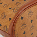 MCM Vicetos Logogram Shoulder Bag PVC Leather Brown Gold Auth gh1650-14