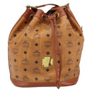 MCM Vicetos Logogram Shoulder Bag PVC Leather Brown Gold Auth gh1650-13