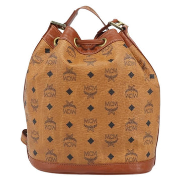 MCM Vicetos Logogram Shoulder Bag PVC Leather Brown Gold Auth gh1650 - 0