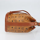 MCM Vicetos Logogram Shoulder Bag PVC Leather Brown Gold Auth gh1650-3