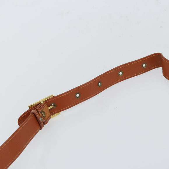 MCM Vicetos Logogram Shoulder Bag PVC Leather Brown Gold Auth gh1650