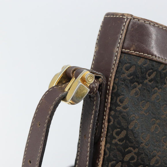 LOEWE Shoulder Bag Canvas Brown Gold Auth gh1652