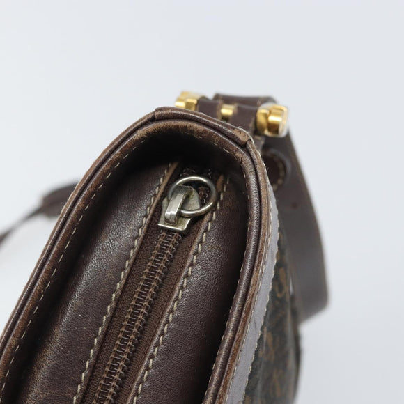 LOEWE Shoulder Bag Canvas Brown Gold Auth gh1652