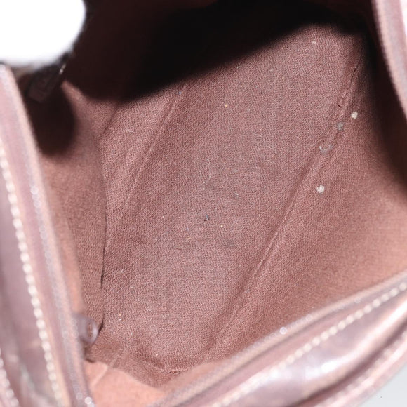 LOEWE Shoulder Bag Canvas Brown Gold Auth gh1652