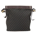 LOEWE Shoulder Bag Canvas Brown Gold Auth gh1652-13