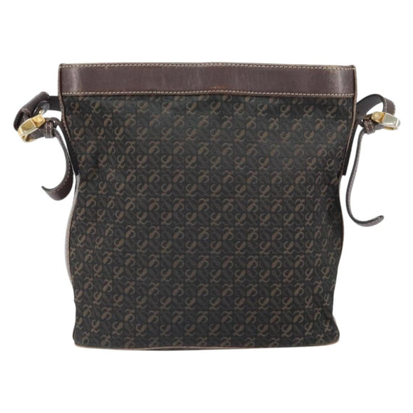 LOEWE Shoulder Bag Canvas Brown Gold Auth gh1652