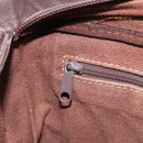 LOEWE Shoulder Bag Canvas Brown Gold Auth gh1652-20