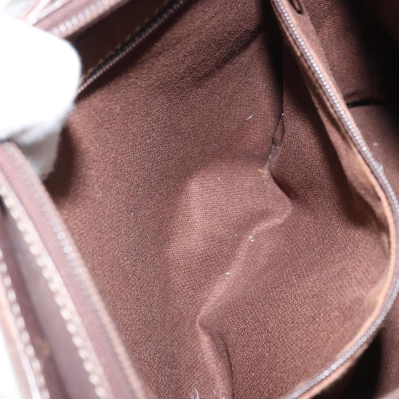 LOEWE Shoulder Bag Canvas Brown Gold Auth gh1652