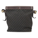 LOEWE Shoulder Bag Canvas Brown Gold Auth gh1652-2