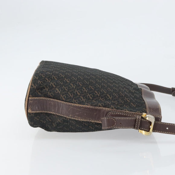 LOEWE Shoulder Bag Canvas Brown Gold Auth gh1652