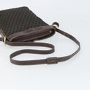 LOEWE Shoulder Bag Canvas Brown Gold Auth gh1652-7