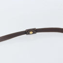 LOEWE Shoulder Bag Canvas Brown Gold Auth gh1652-8