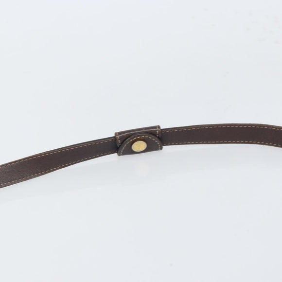 LOEWE Shoulder Bag Canvas Brown Gold Auth gh1652