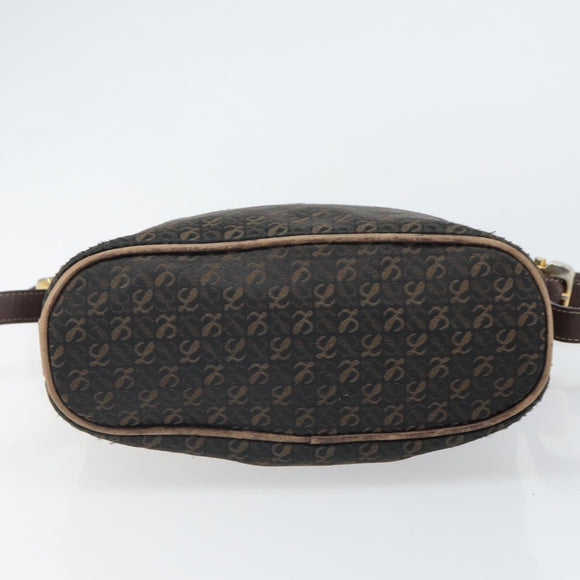 LOEWE Shoulder Bag Canvas Brown Gold Auth gh1652