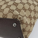 GUCCI GG Canvas Tote Bag Beige Silver 120840 Auth gh1653-9