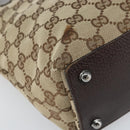 GUCCI GG Canvas Tote Bag Beige Silver 120840 Auth gh1653-14