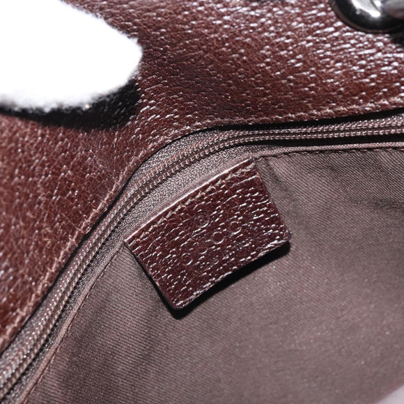 GUCCI GG Canvas Tote Bag Beige Silver 120840 Auth gh1653