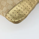 GUCCI GG Canvas Shoulder Bag Beige Gold 145857 Auth gh1654-14