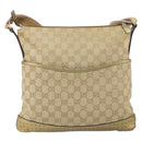 GUCCI GG Canvas Shoulder Bag Beige Gold 145857 Auth gh1654-13