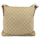 GUCCI GG Canvas Shoulder Bag Beige Gold 145857 Auth gh1654-2