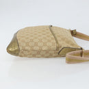 GUCCI GG Canvas Shoulder Bag Beige Gold 145857 Auth gh1654-3